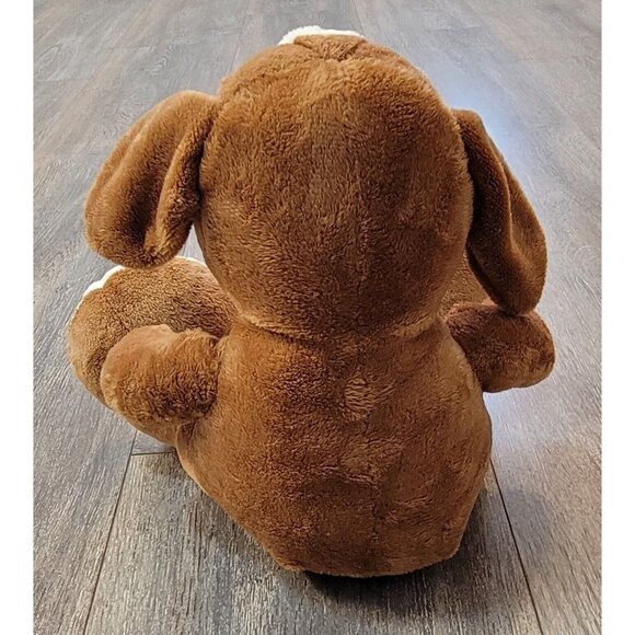 Aurora Brown & White Puppy Dog Plush Stuffed Animals Red Tongue 8.5" Toy - Picture 3 of 11